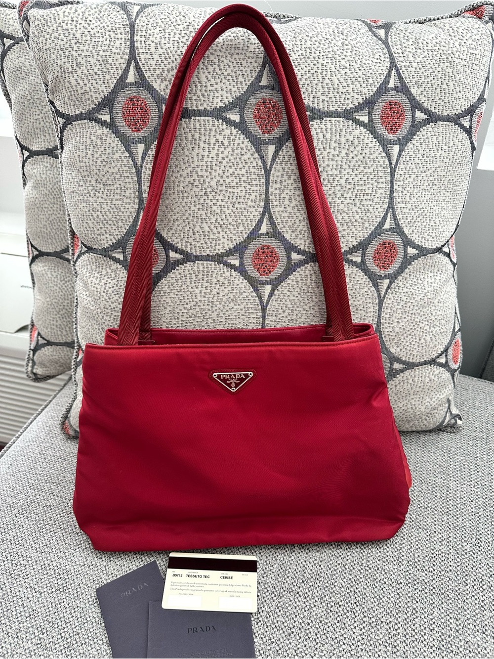 Prada Crimson Tessuto Shoulder Bag